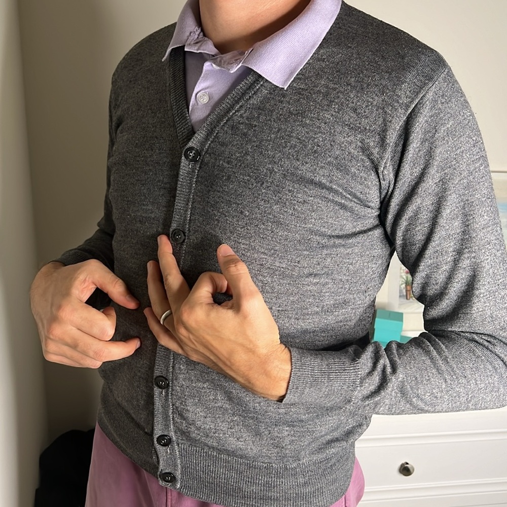 Thom Browne style Grey cardigan size M great condition